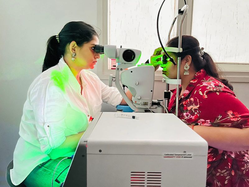 A retinal examination at the Netram clinic